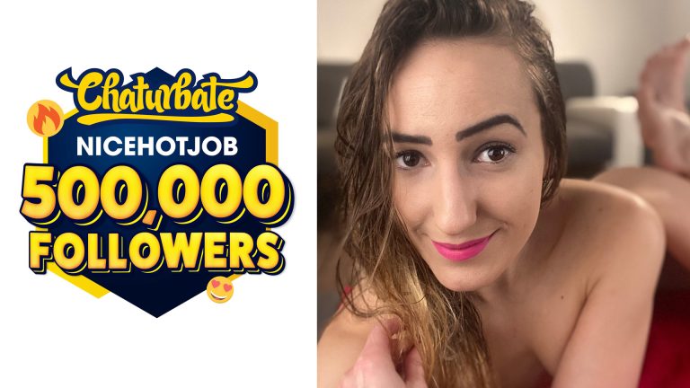 Nicehotjob Celebrates 500K Followers on her Chaturbate Account